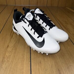 Nike Alpha‎ Huarache 7 Lacrosse Cleats Men's Size 12 White Black  BQ4182-108